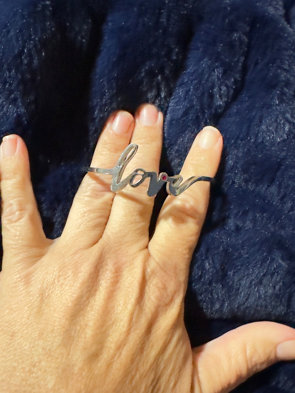 Rustic Cuff Silver Tone "Love" Script Bracelet - Silver